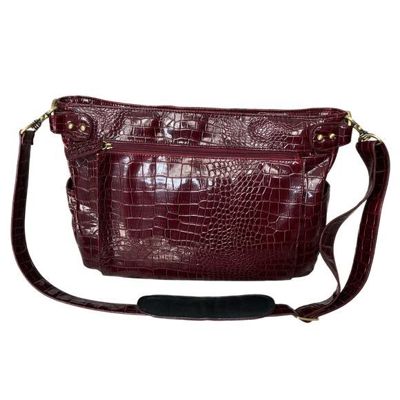 Kelly Moore Red Croc Embossed Patent Leather Classic Camera Bag - Picture 3 of 11